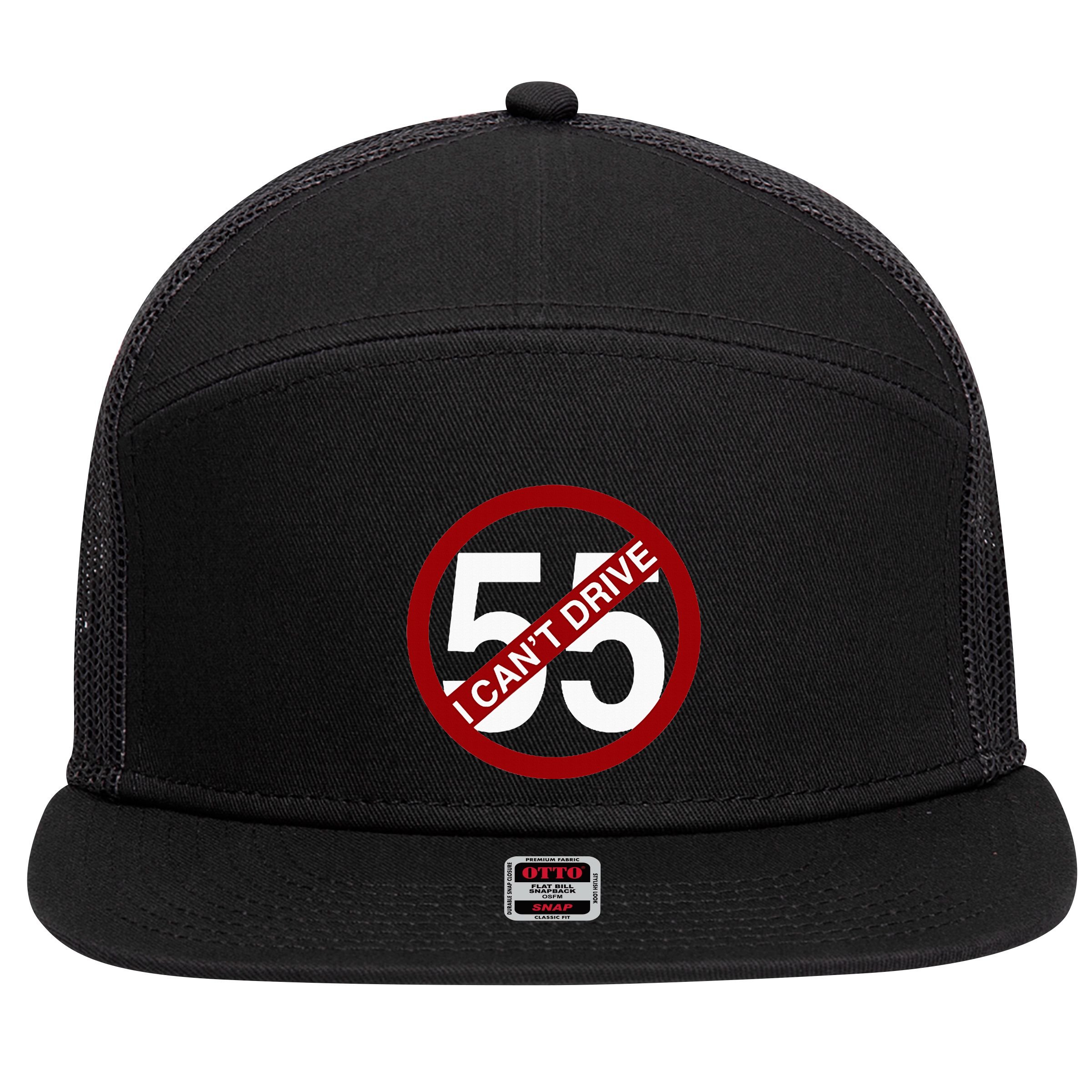 I CanT Drive 55 Funny Gift Red Logo 7 Panel Mesh Trucker Snapback Hat