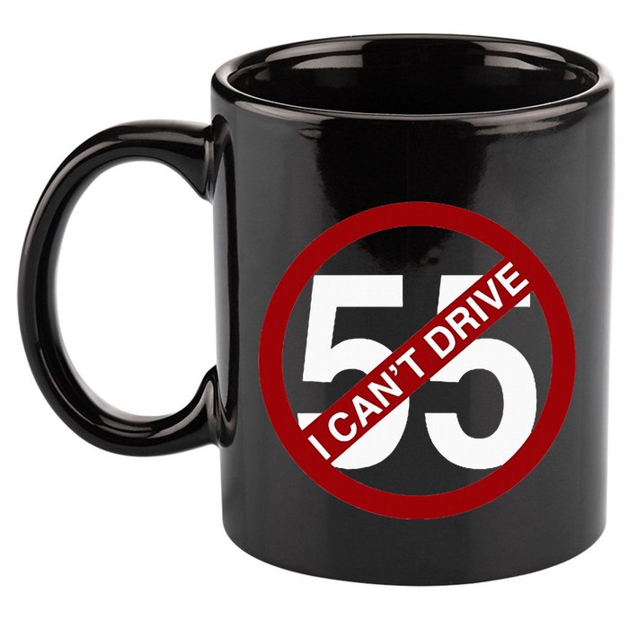 I CanT Drive 55 Funny Gift Red Logo 11oz C Handle Ceramic Mug
