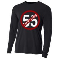 I CanT Drive 55 Funny Gift Red Logo Cooling Performance Long Sleeve Crew