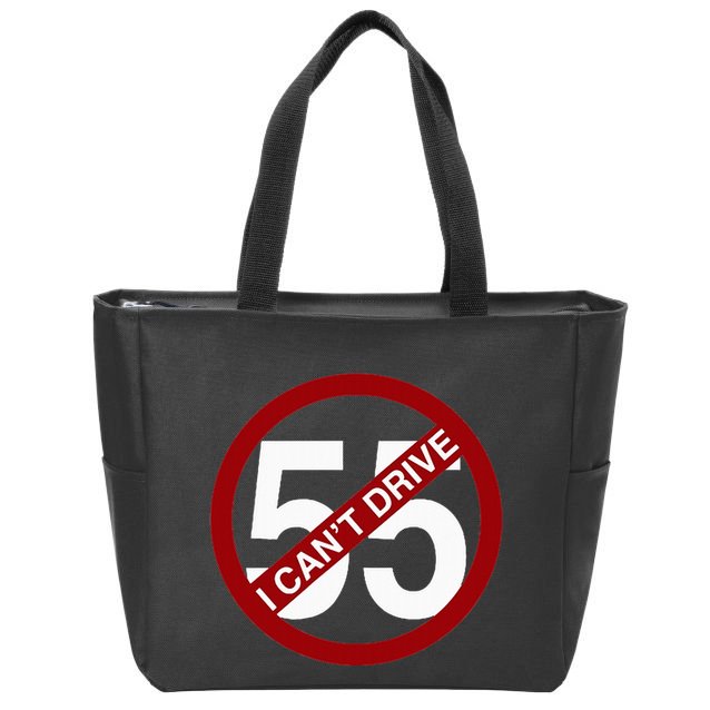 I CanT Drive 55 Funny Gift Red Logo Zip Tote Bag