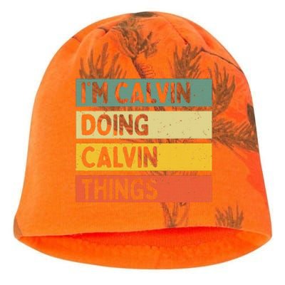 IM Calvin Doing Calvin Things Funny Personalized Quote Kati - Camo Knit Beanie