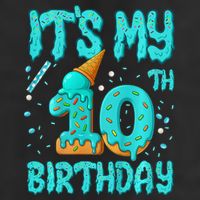 Ice Cream Drip 10th Birthday 10 Years Old Birthday 11oz C Handle Ceramic Mug