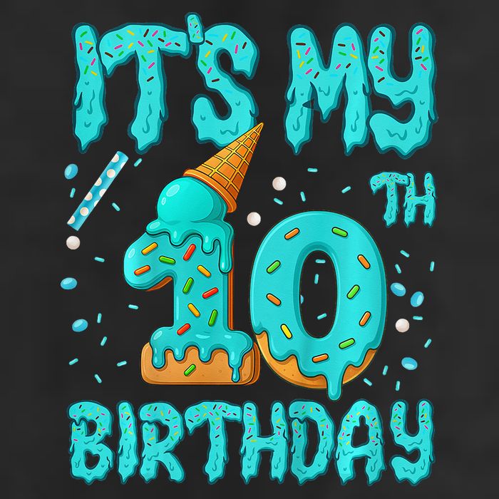 Ice Cream Drip 10th Birthday 10 Years Old Birthday 11oz C Handle Ceramic Mug