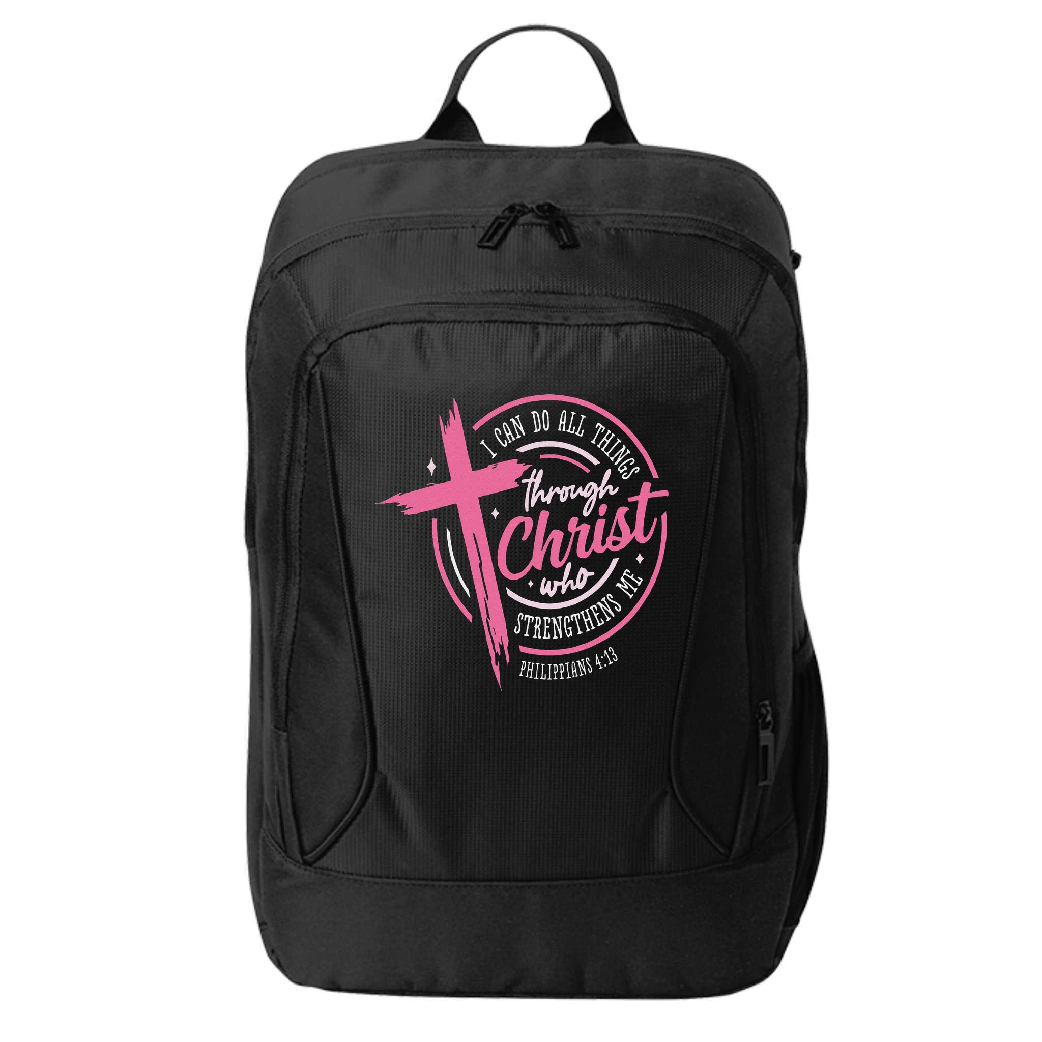 I Can Do All Things Through Christ Breast Cancer Awareness City Backpack
