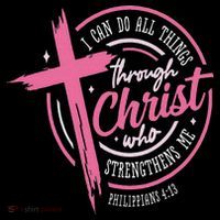 I Can Do All Things Through Christ Breast Cancer Awareness 16 in Basic Backpack