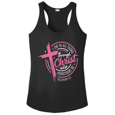 I Can Do All Things Through Christ Breast Cancer Awareness Ladies PosiCharge Competitor Racerback Tank