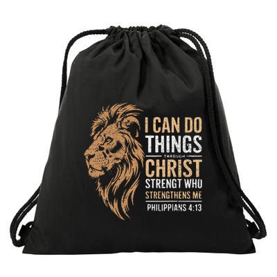 I Can Do All Things Through Christ Inspirational Belief Drawstring Bag