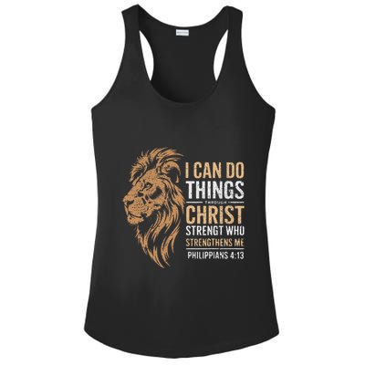 I Can Do All Things Through Christ Inspirational Belief Ladies PosiCharge Competitor Racerback Tank