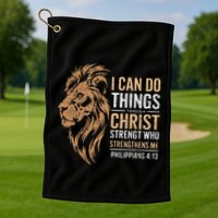 I Can Do All Things Through Christ Inspirational Belief Golf Towel