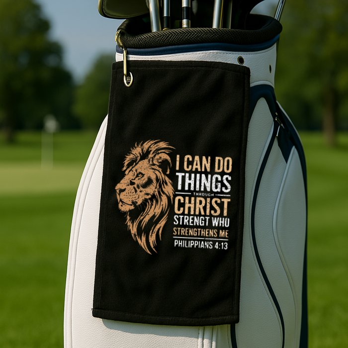 I Can Do All Things Through Christ Inspirational Belief Golf Towel