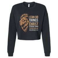 I Can Do All Things Through Christ Inspirational Belief Cropped Pullover Crew
