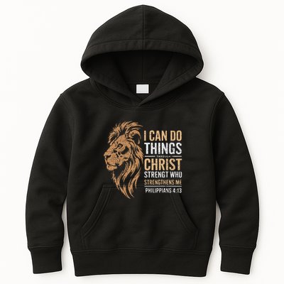 I Can Do All Things Through Christ Inspirational Belief Kids Hoodie