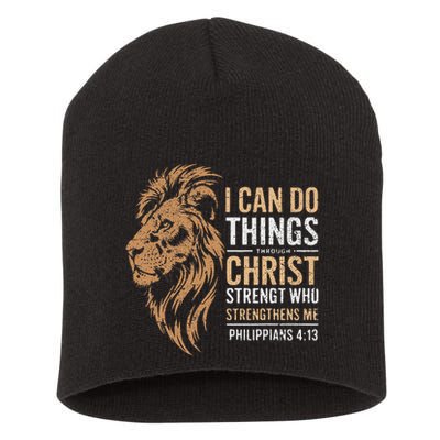 I Can Do All Things Through Christ Inspirational Belief Short Acrylic Beanie