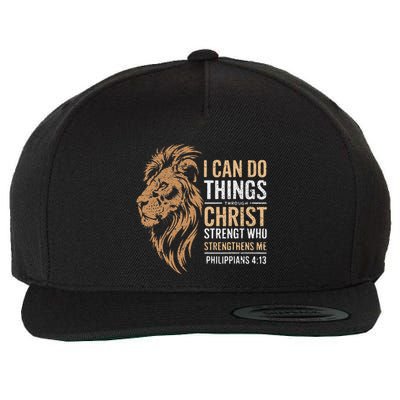 I Can Do All Things Through Christ Inspirational Belief Wool Snapback Cap