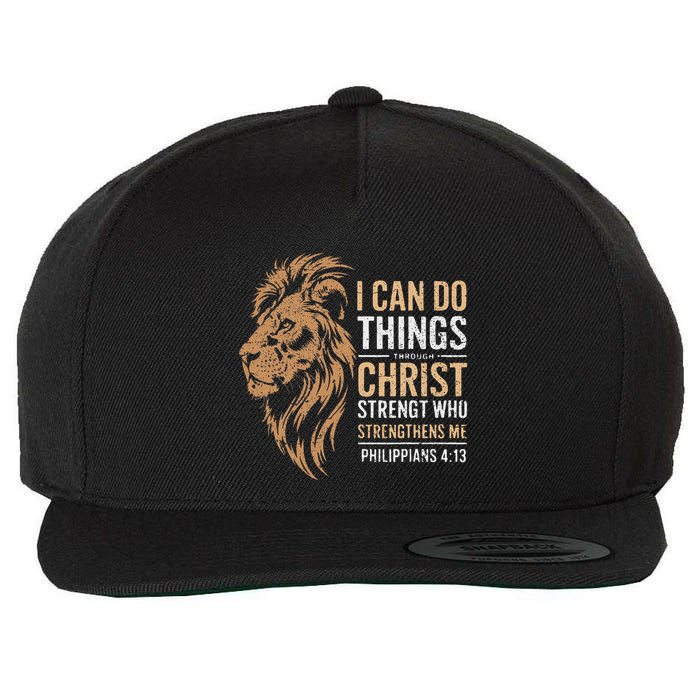 I Can Do All Things Through Christ Inspirational Belief Wool Snapback Cap