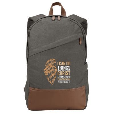 I Can Do All Things Through Christ Inspirational Belief Cotton Canvas Backpack