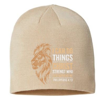 I Can Do All Things Through Christ Inspirational Belief Sustainable Beanie