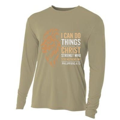 I Can Do All Things Through Christ Inspirational Belief Cooling Performance Long Sleeve Crew