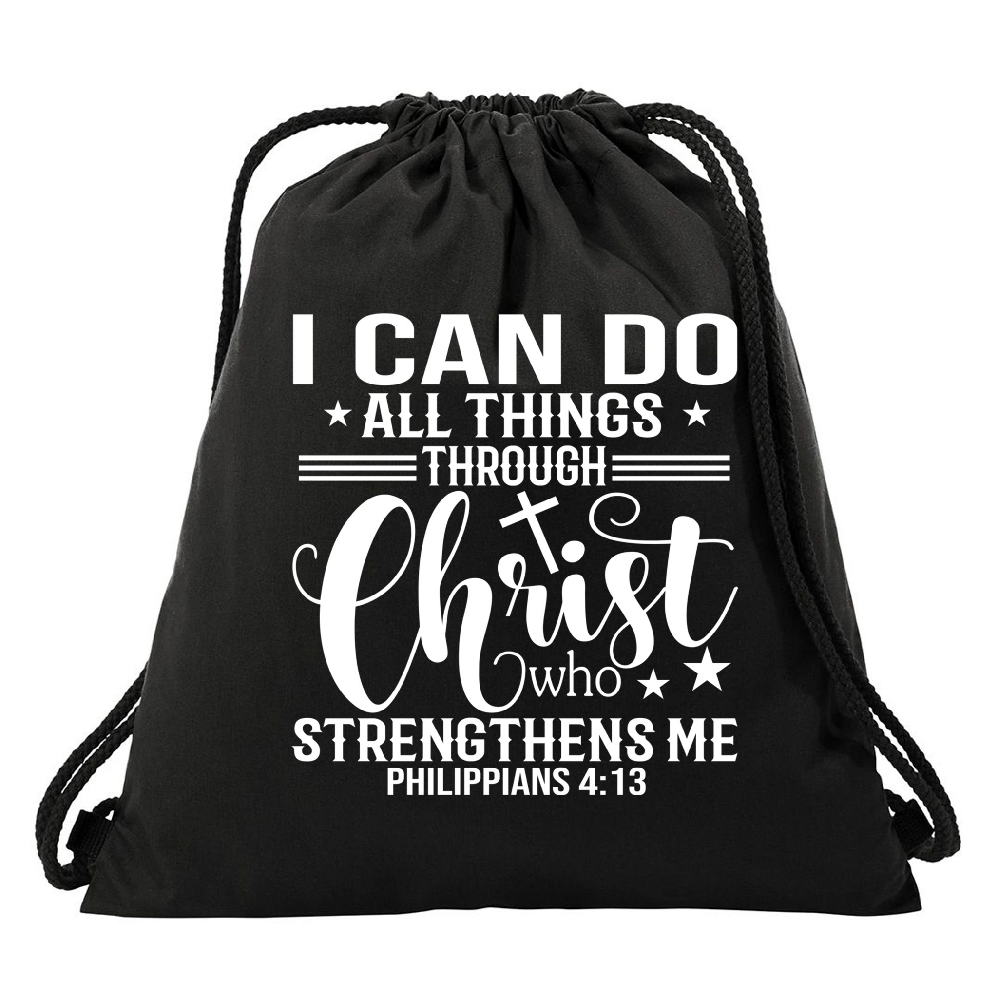 I Can Do All Things Through Christ Bible Gift Drawstring Bag