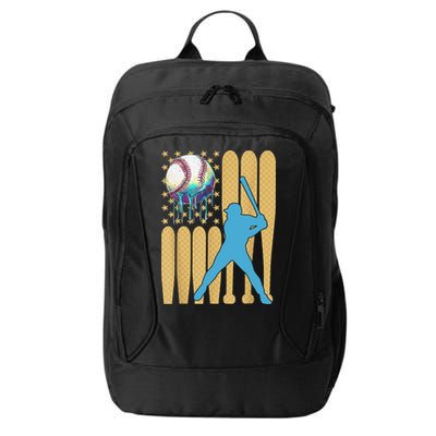 Ice Cream Drip Baseball Bat Baseball Player 4th Of July City Backpack