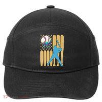Ice Cream Drip Baseball Bat Baseball Player 4th Of July 7-Panel Snapback Hat