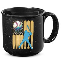Ice Cream Drip Baseball Bat Baseball Player 4th Of July 15oz Campfire Ceramic Mug