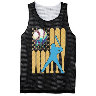 Ice Cream Drip Baseball Bat Baseball Player 4th Of July Mesh Reversible Basketball Jersey Tank