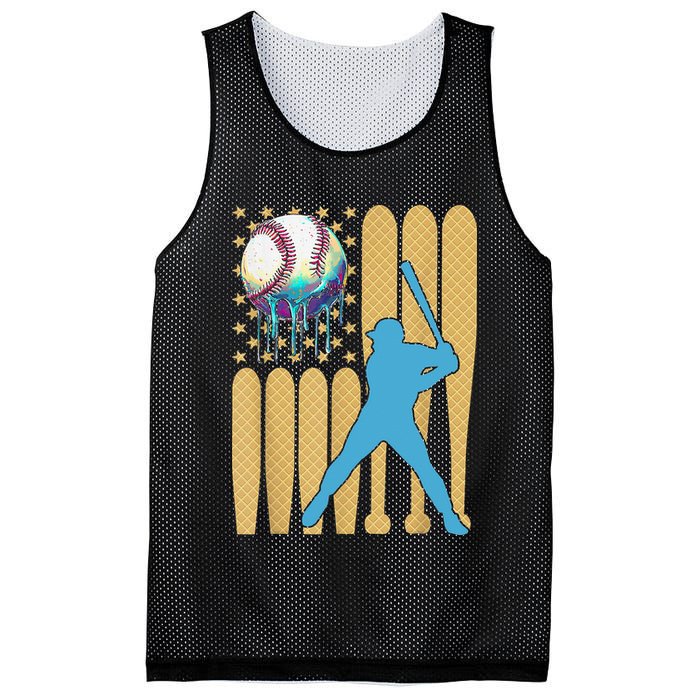 Ice Cream Drip Baseball Bat Baseball Player 4th Of July Mesh Reversible Basketball Jersey Tank