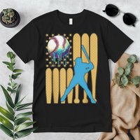 Ice Cream Drip Baseball Bat Baseball Player 4th Of July Premium T-Shirt