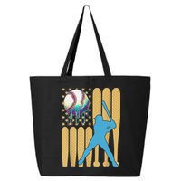 Ice Cream Drip Baseball Bat Baseball Player 4th Of July 25L Jumbo Tote