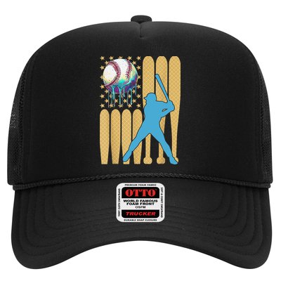 Ice Cream Drip Baseball Bat Baseball Player 4th Of July Trucker Hat