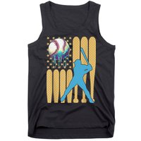 Ice Cream Drip Baseball Bat Baseball Player 4th Of July Tank Top