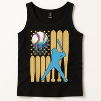 Ice Cream Drip Baseball Bat Baseball Player 4th Of July Tank Top
