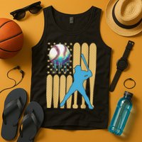 Ice Cream Drip Baseball Bat Baseball Player 4th Of July Tank Top