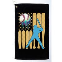 Ice Cream Drip Baseball Bat Baseball Player 4th Of July Golf Towel