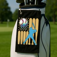 Ice Cream Drip Baseball Bat Baseball Player 4th Of July Golf Towel