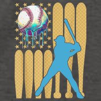 Ice Cream Drip Baseball Bat Baseball Player 4th Of July Vector Backpack
