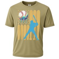 Ice Cream Drip Baseball Bat Baseball Player 4th Of July Cooling Performance Crew T-Shirt