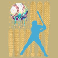 Ice Cream Drip Baseball Bat Baseball Player 4th Of July Cooling Performance Crew T-Shirt
