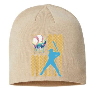 Ice Cream Drip Baseball Bat Baseball Player 4th Of July Sustainable Beanie