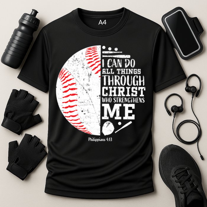 I Can Do All Things Through Christ Who Strengthens Me Baseball Cooling Performance Crew T-Shirt