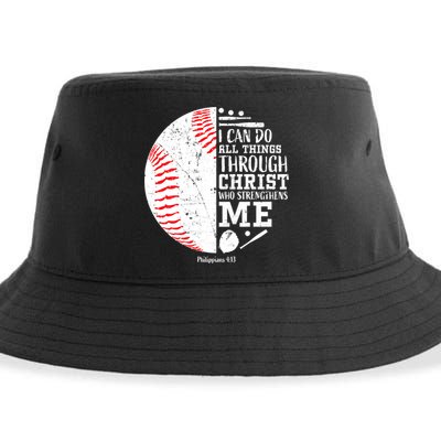 I Can Do All Things Through Christ Who Strengthens Me Baseball Sustainable Bucket Hat