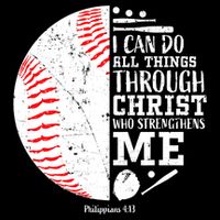 I Can Do All Things Through Christ Who Strengthens Me Baseball 16 in Basic Backpack