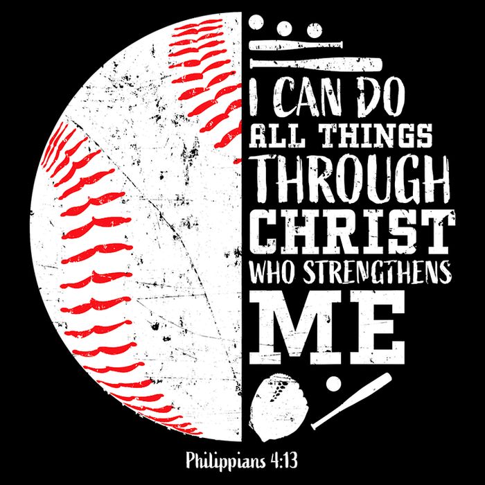 I Can Do All Things Through Christ Who Strengthens Me Baseball 16 in Basic Backpack