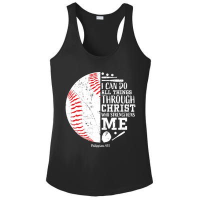 I Can Do All Things Through Christ Who Strengthens Me Baseball Ladies PosiCharge Competitor Racerback Tank