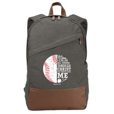 I Can Do All Things Through Christ Who Strengthens Me Baseball Cotton Canvas Backpack