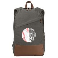 I Can Do All Things Through Christ Who Strengthens Me Baseball Cotton Canvas Backpack