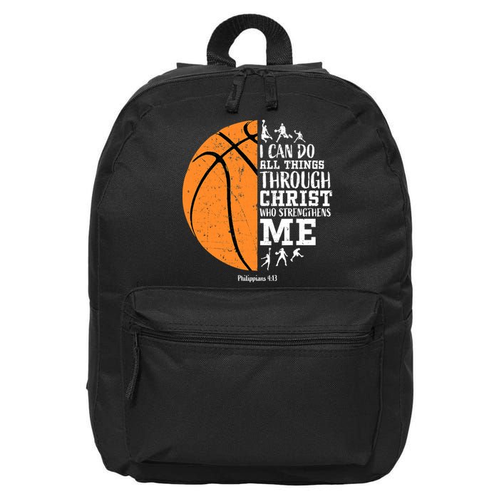 I Can Do All Things Through Christ Who Strengthens Me Basketball 16 in Basic Backpack