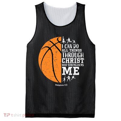 I Can Do All Things Through Christ Who Strengthens Me Basketball Mesh Reversible Basketball Jersey Tank