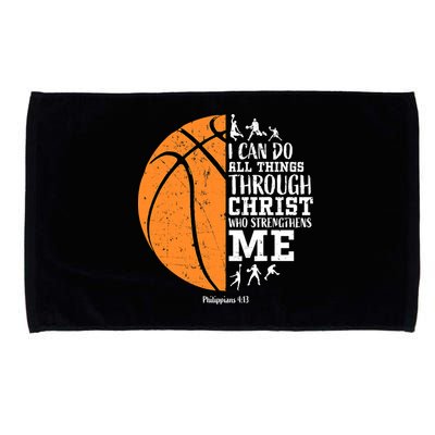 I Can Do All Things Through Christ Who Strengthens Me Basketball Microfiber Hand Towel